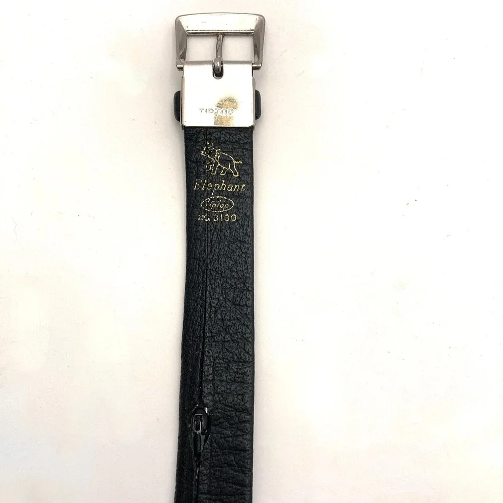 TipTop Elephant Leather Money Belt Zipper 3130 Mens Medium Holes at 30-34
